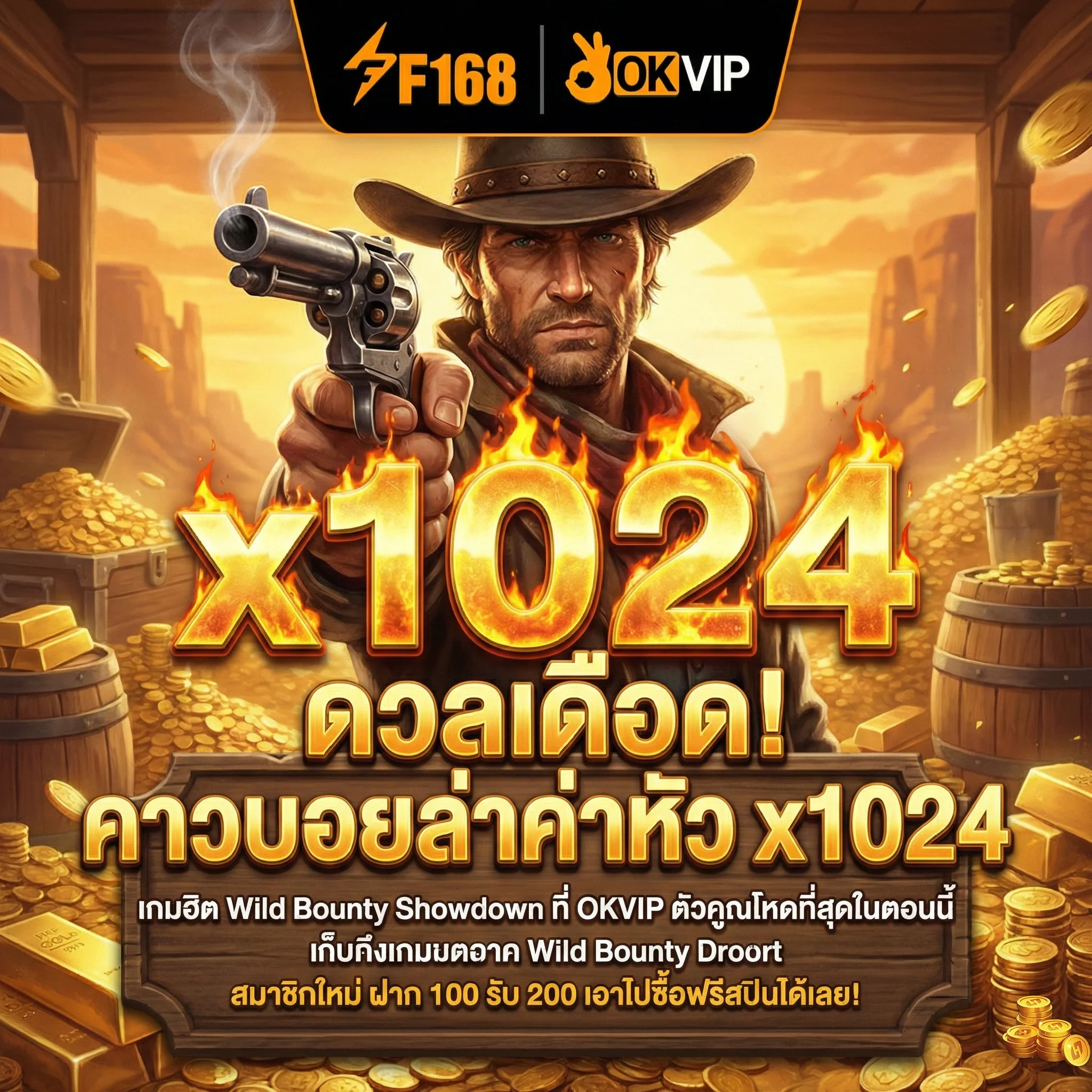 เกมฮิต Wild Bounty Showdown ที่ OKVIP ตัวคูณโหดที่สุดในตอนนี้