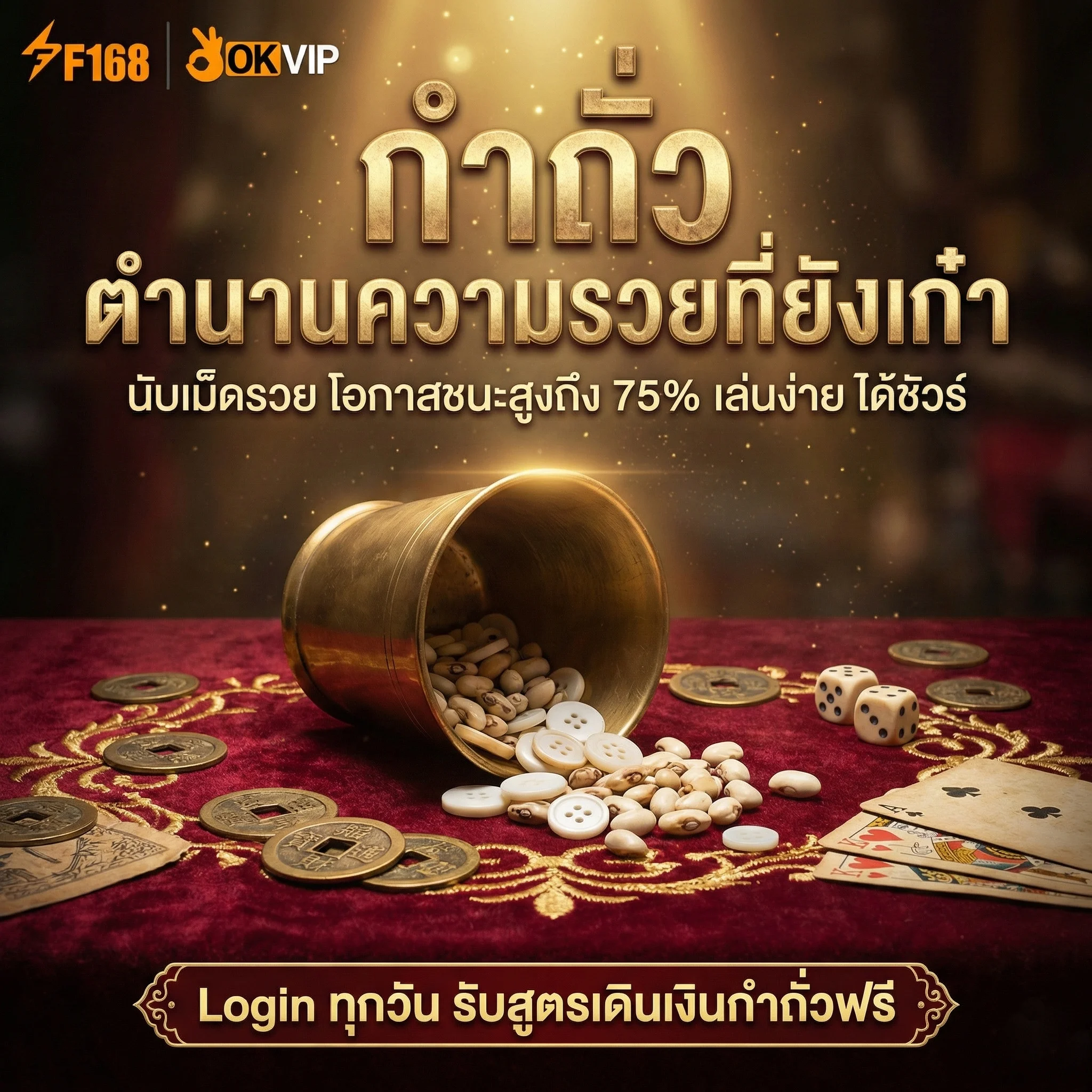 เกมกำถั่ว ออนไลน์ OKVIP Fan Tan คาสิโนคลาสสิก สูตรเดินเงินกำถั่วแม่นๆ