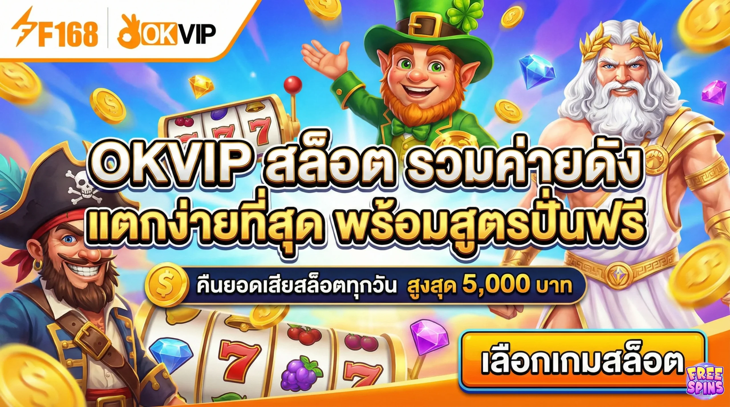 มัดรวมเกม OKVIP สล็อต แตกง่าย เทคนิคการเลือกเกมและฟีเจอร์ซื้อฟรีสปินที่คุ้มค่าที่สุด