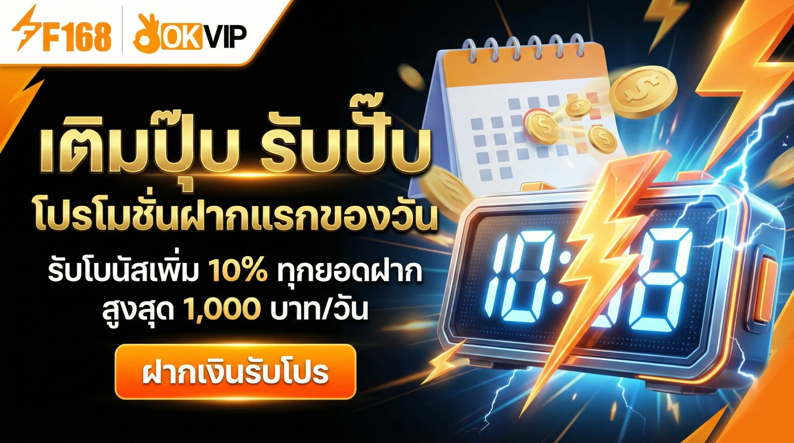 เติมปุ๊บ รับปั๊บ! โปรโมชั่นฝากแรกของวัน
